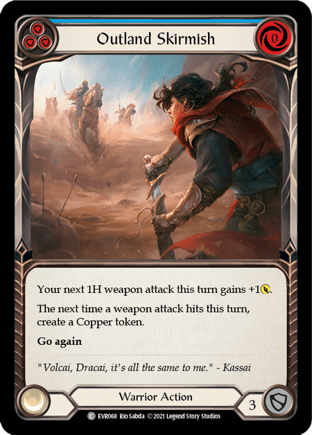 Outland Skirmish (Blue) — Everfest Flesh and Blood card by Rio Sabda