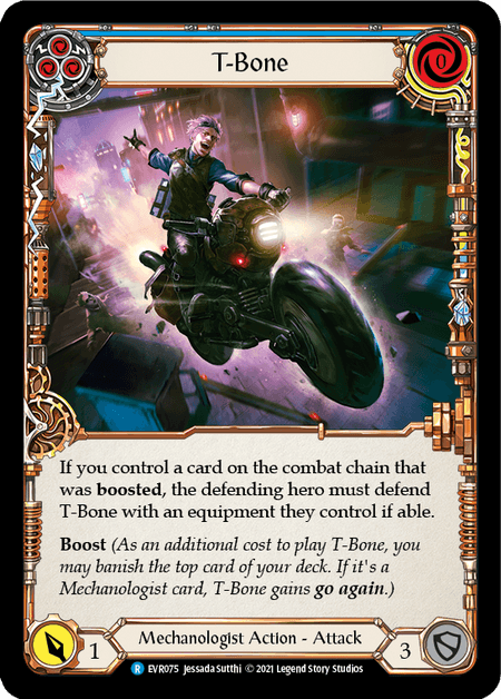 T-Bone (Blue) — Everfest Flesh and Blood card by Jessada Sutthi