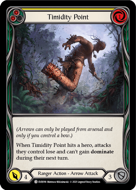 Timidity Point (Yellow) — Everfest Flesh and Blood card by Mateusz Wiśniewski