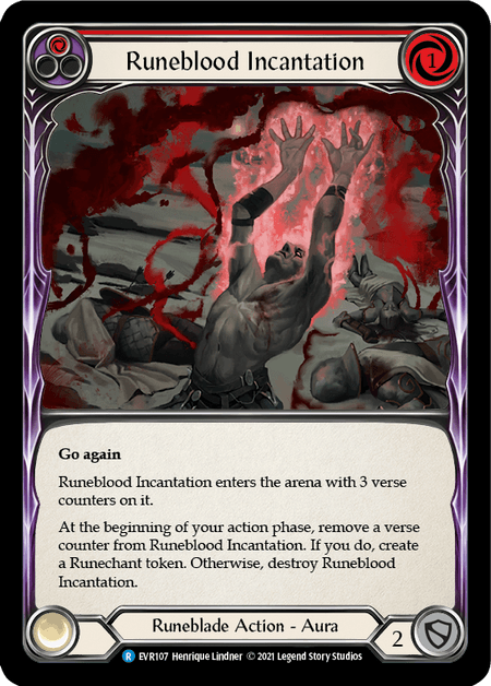 Runeblood Incantation (Red) — Everfest Flesh and Blood card by Henrique Lindner