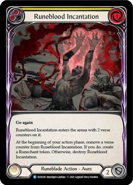 Runeblood Incantation (Yellow) — Everfest Flesh and Blood card by Henrique Lindner