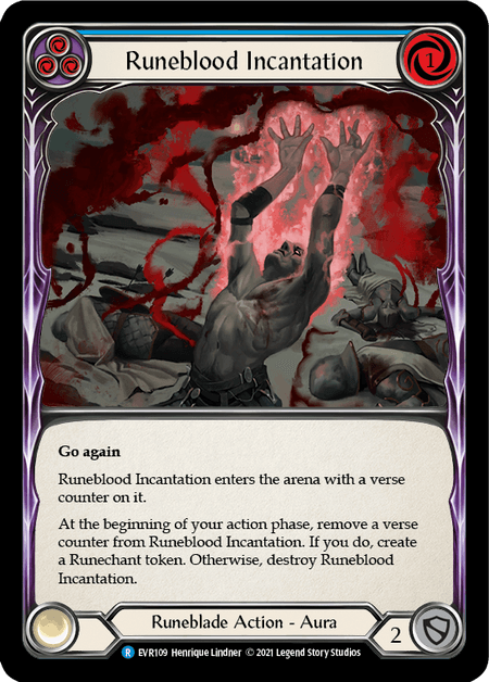Runeblood Incantation (Blue) — Everfest Flesh and Blood card by Henrique Lindner
