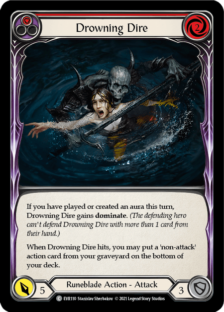 Drowning Dire (Red) — Everfest Flesh and Blood card by Stanislav Sherbakov