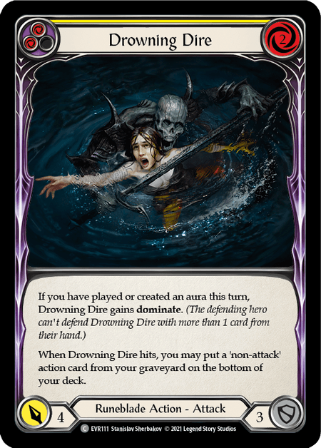 Drowning Dire (Yellow) — Everfest Flesh and Blood card by Stanislav Sherbakov