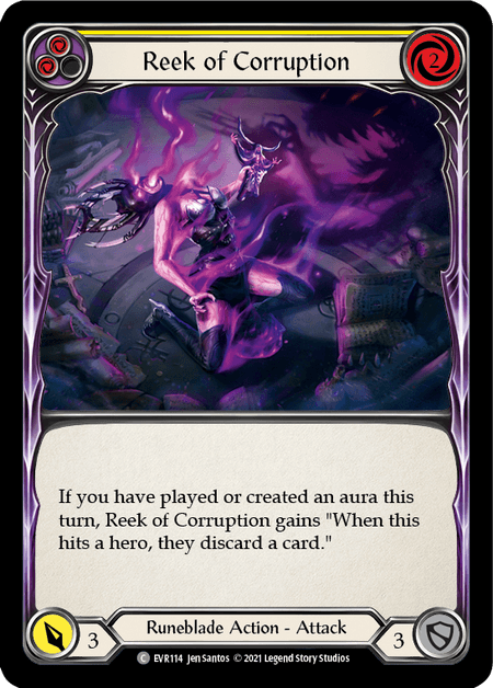 Reek of Corruption (Yellow) — Everfest Flesh and Blood card by Jen Santos