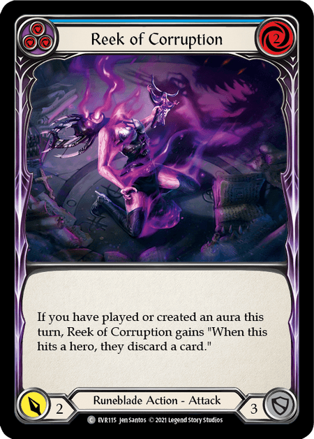 Reek of Corruption (Blue) — Everfest Flesh and Blood card by Jen Santos