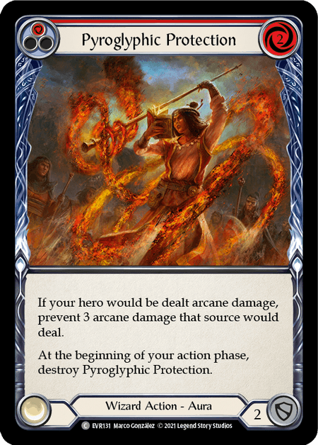 Pyroglyphic Protection (Red) — Everfest Flesh and Blood card by Marco González
