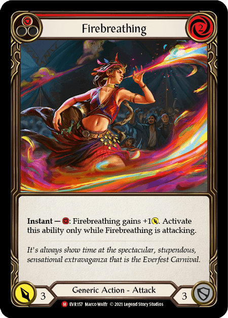 Firebreathing — Everfest Flesh and Blood card by Marco Wulfr