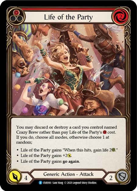 Life of the Party (Red) — Everfest Flesh and Blood card by Sam Yang