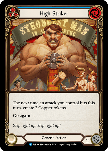 High Striker (Blue) — Everfest Flesh and Blood card by Marco Wulfr