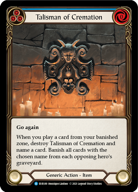 Talisman of Cremation — Everfest Flesh and Blood card by Henrique Lindner
