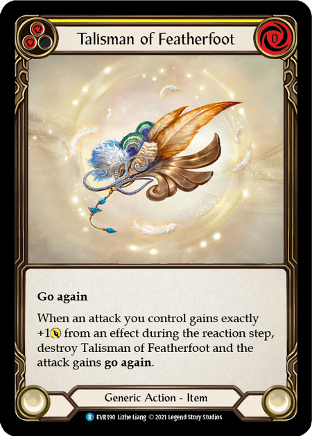 Talisman of Featherfoot — Everfest Flesh and Blood card by Lizhe Liang