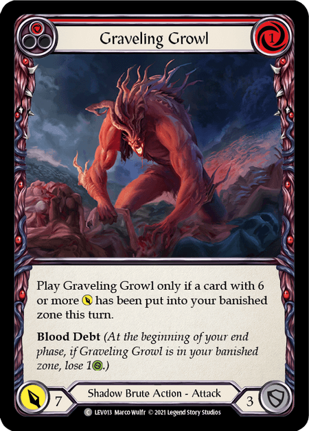 Graveling Growl (Red) — Blitz Deck: Monarch - Levia Flesh and Blood card by Marco Wulff