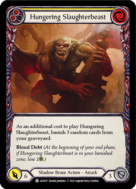 Hungering Slaughterbeast (Yellow) — Blitz Deck: Monarch - Levia Flesh and Blood card by Daniel Jiménez