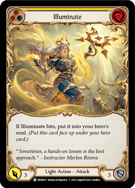 Illuminate (Yellow) — Monarch Flesh and Blood card by Ramza Ardyputra