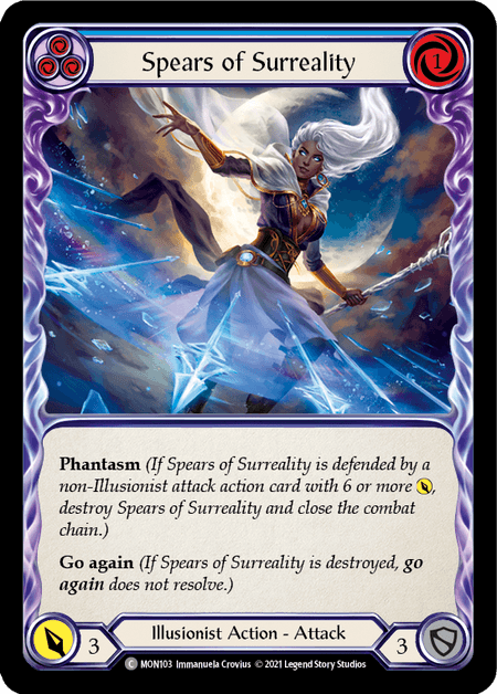 Spears of Surreality (Blue) — Monarch Flesh and Blood card by Immanuela Crovius