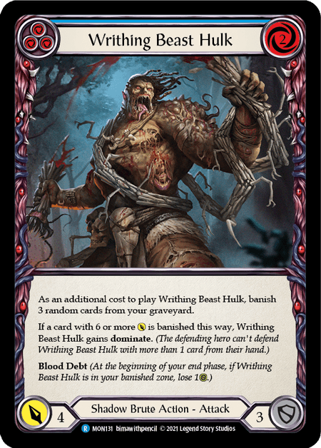 Writhing Beast Hulk (Blue) — Monarch Flesh and Blood card by bimawithpencil