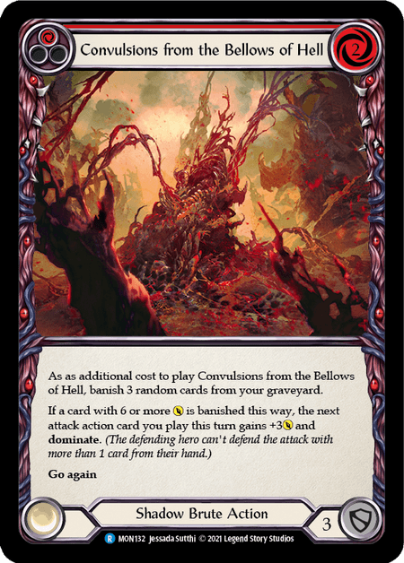 Convulsions from the Bellows of Hell (Red) — Monarch Flesh and Blood card by Jessada Sutthi