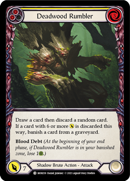Deadwood Rumbler (Yellow) — Monarch Flesh and Blood card by Daniel Jiménez