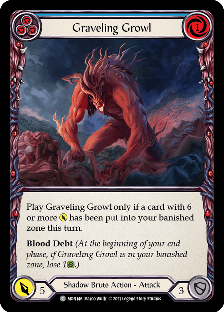 Graveling Growl (Blue) — Monarch Flesh and Blood card by Marco Wulfr