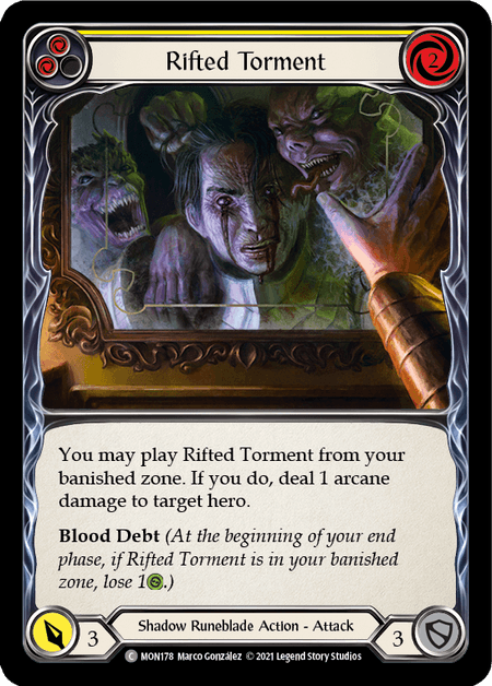 Rifted Torment (Yellow) — Monarch Flesh and Blood card by Marco González