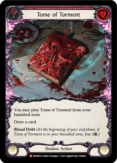 Tome of Torment — Monarch Flesh and Blood card by Carlos Cruchaga