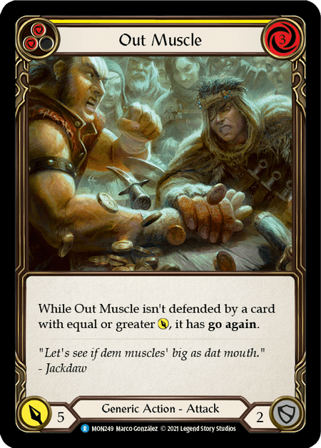 Out Muscle (Yellow) — Monarch Flesh and Blood card by Marco Gonzalez