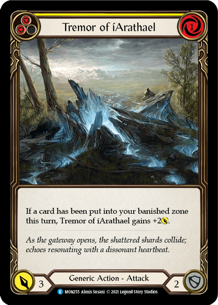 Tremor of iArathael (Yellow) — Monarch Flesh and Blood card by Alexis Susani