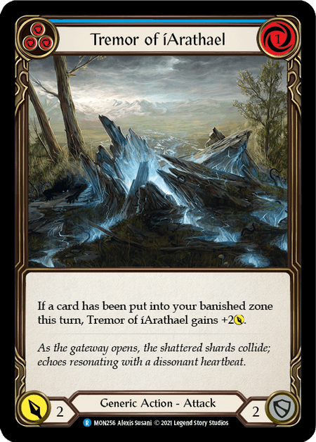Tremor of iArathael (Blue) — Monarch Flesh and Blood card by Alexis Susani
