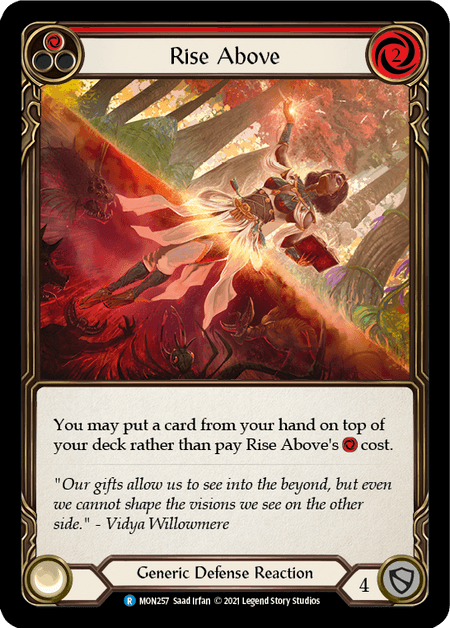 Rise Above (Red) — Monarch Flesh and Blood card by Saad Irfan
