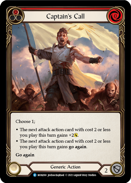 Captain's Call (Red) — Monarch Flesh and Blood card by Joshua Raphael