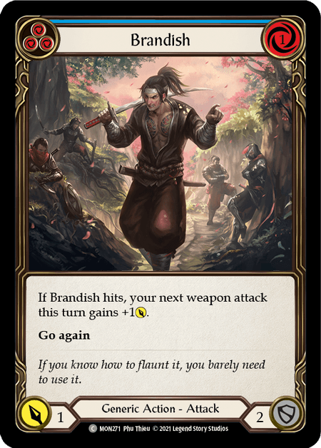 Brandish (Blue) — Monarch Flesh and Blood card by Phu Thieu