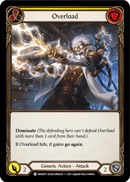 Overload (Yellow) — Monarch Flesh and Blood card by Kevin Sidharta