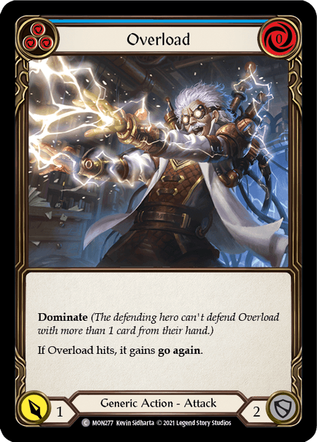 Overload (Blue) — Monarch Flesh and Blood card by Kevin Sidharta