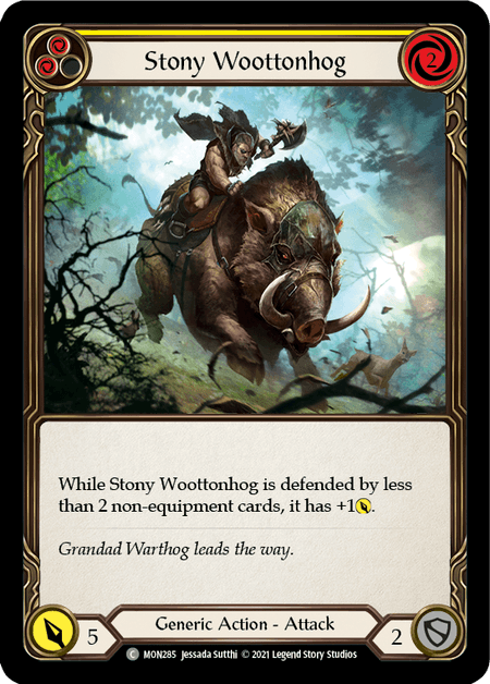 Stony Woottonhog (Yellow) — Monarch Flesh and Blood card by Jessada Sutthi