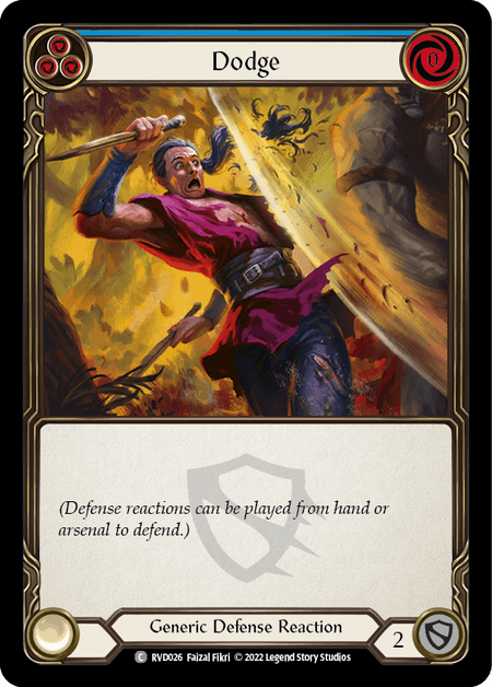 Dodge — Classic Battles: Rhinar vs Dorinthea Flesh and Blood card by Faizal Fikri