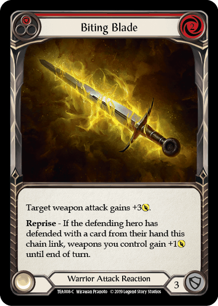 Biting Blade (Red) — Flesh and Blood card