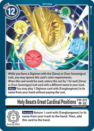 Holy Beasts Great Cardinal Positions — Animal Colosseum