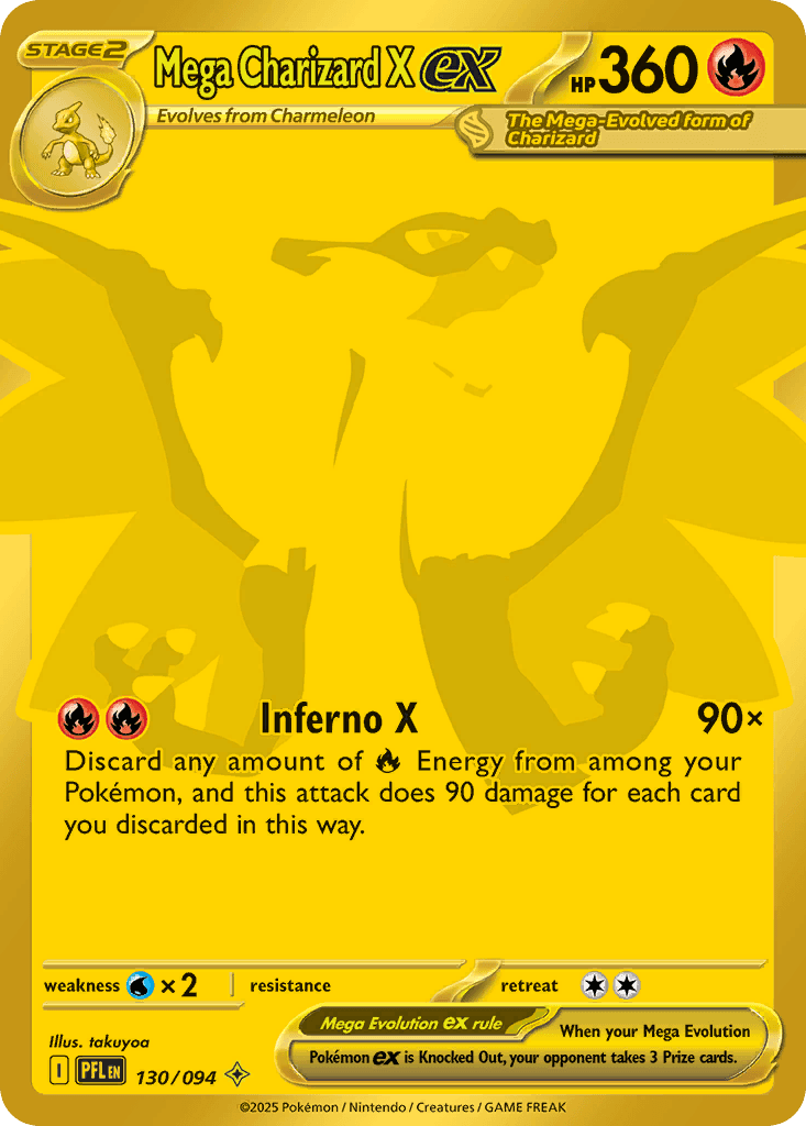 Mega Charizard X ex - 130/094 — ME02: Phantasmal Flames