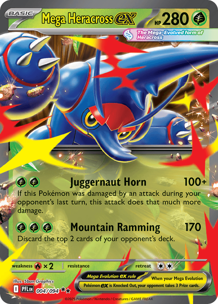 Mega Heracross ex - 004/094 — ME02: Phantasmal Flames
