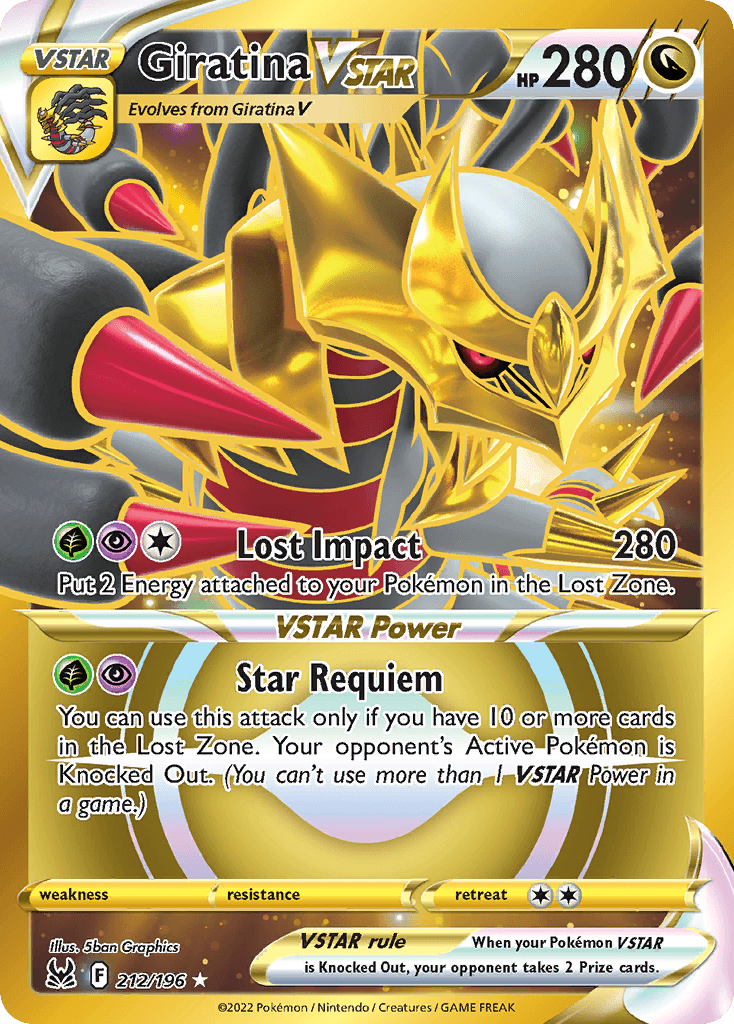Giratina VSTAR (212) (Secret) — SWSH11: Lost Origin
