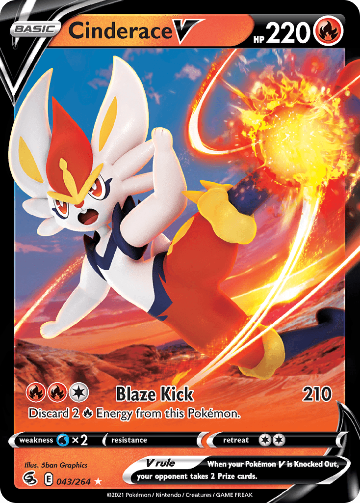 Cinderace V (43) — SWSH08: Fusion Strike
