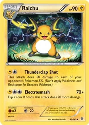 Raichu - 49/162 (XY BREAKthrough) (Cracked Ice Holo) — Deck Exclusives