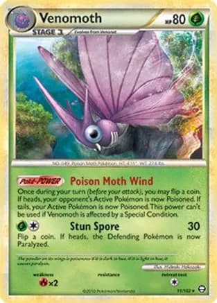 Venomoth - 11/102 (HGSS Triumphant) — Deck Exclusives