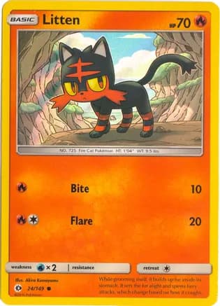Litten - 24/149 (Water Web Holo) — Miscellaneous Cards & Products