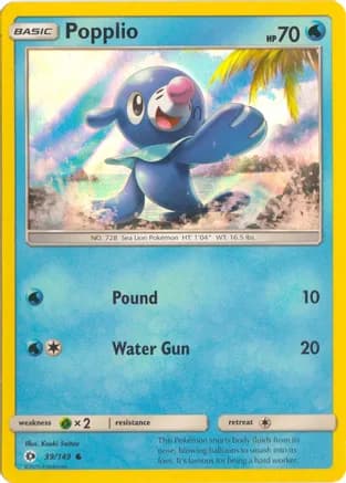 Popplio - 39/149 (Water Web Holo) — Miscellaneous Cards & Products