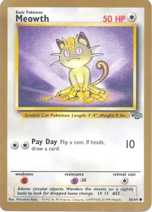 Meowth - 56/64 (Gold Bordered Promo) — Miscellaneous Cards & Products