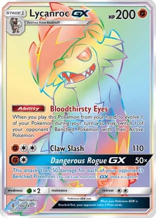 Lycanroc GX (Secret) — SM - Guardians Rising