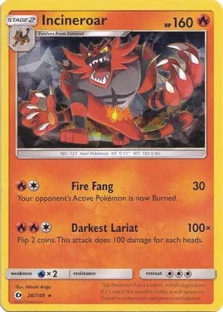Incineroar - 026/149 (Cracked Ice Holo) — Deck Exclusives