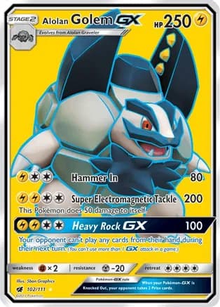 Alolan Golem GX (Full Art) — SM - Crimson Invasion